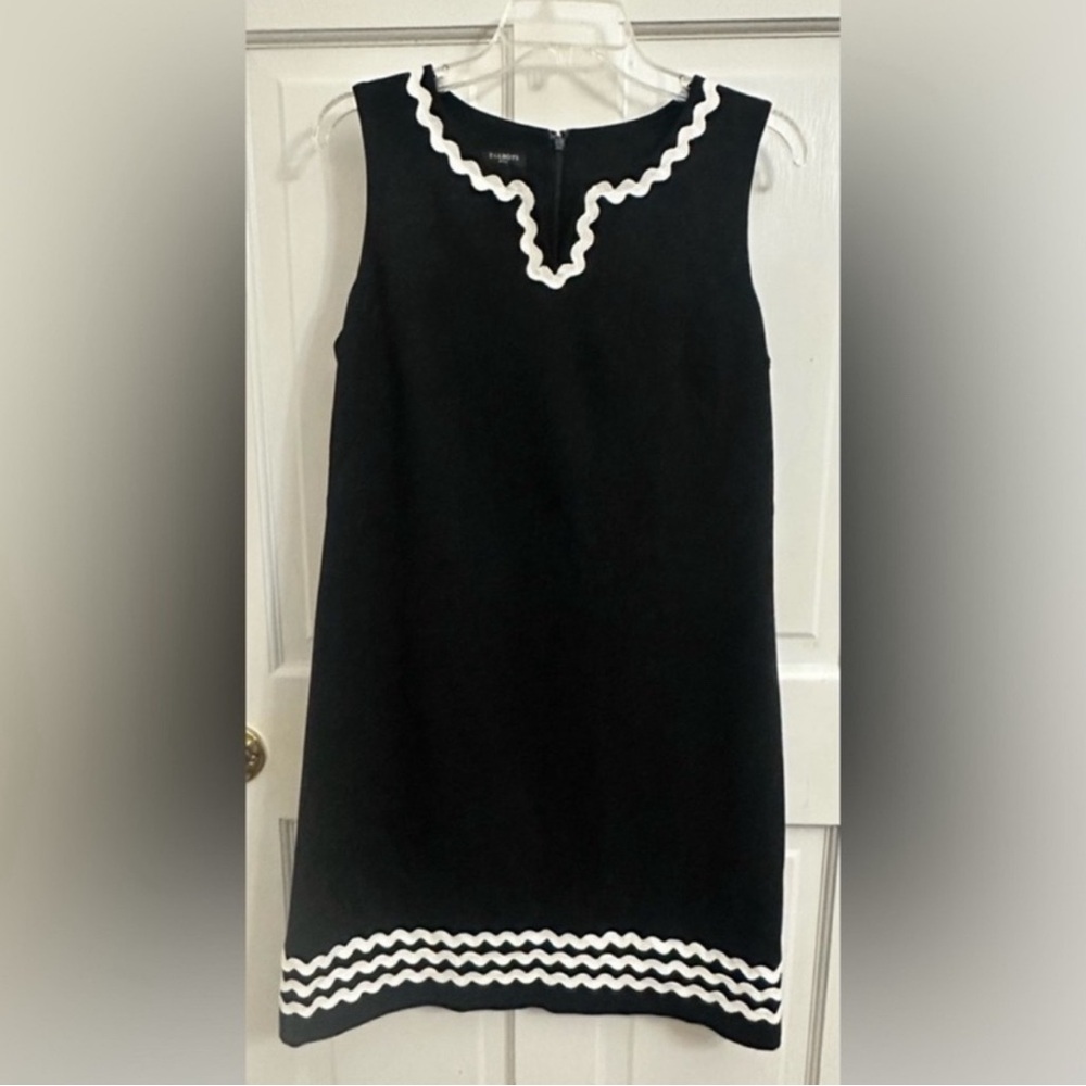 Talbots Black & White Rick Rack Trim Dress